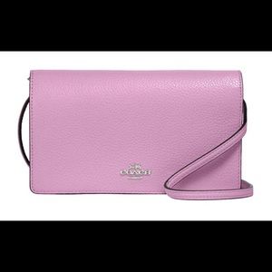 New Coach Anna Foldover Crossbody Clutch Sv/Violet Orchid 3037